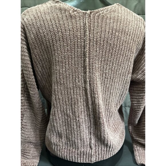 Pink Rose Sweater Womens Small Dusty Rose Soft Pullovers V-neck Long Sleeve - Picture 5 of 16